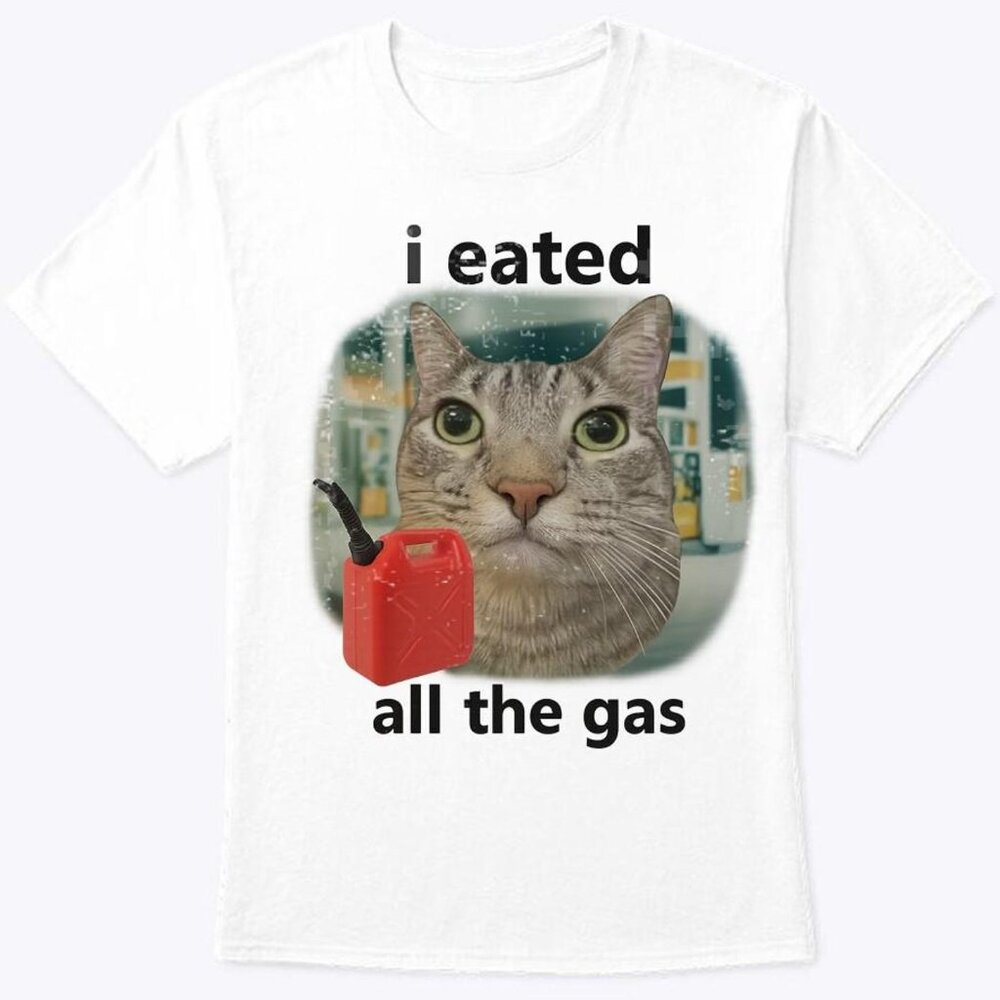 I Eated All The Gas Cat Funny Shirt, Unhinged Weird Cat Tshirt, Humor Animal 99
